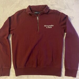 Abercrombie & Fitch Maroon Zip-Up Sweater